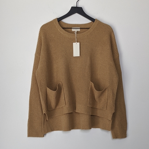 Melloday Sweaters - Melloday Two Pocket Front Crew Neck Knit Sweater